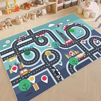 Amazon.co.jp: 子供ゲームパッド 遊びマット 道路交通 数字柄